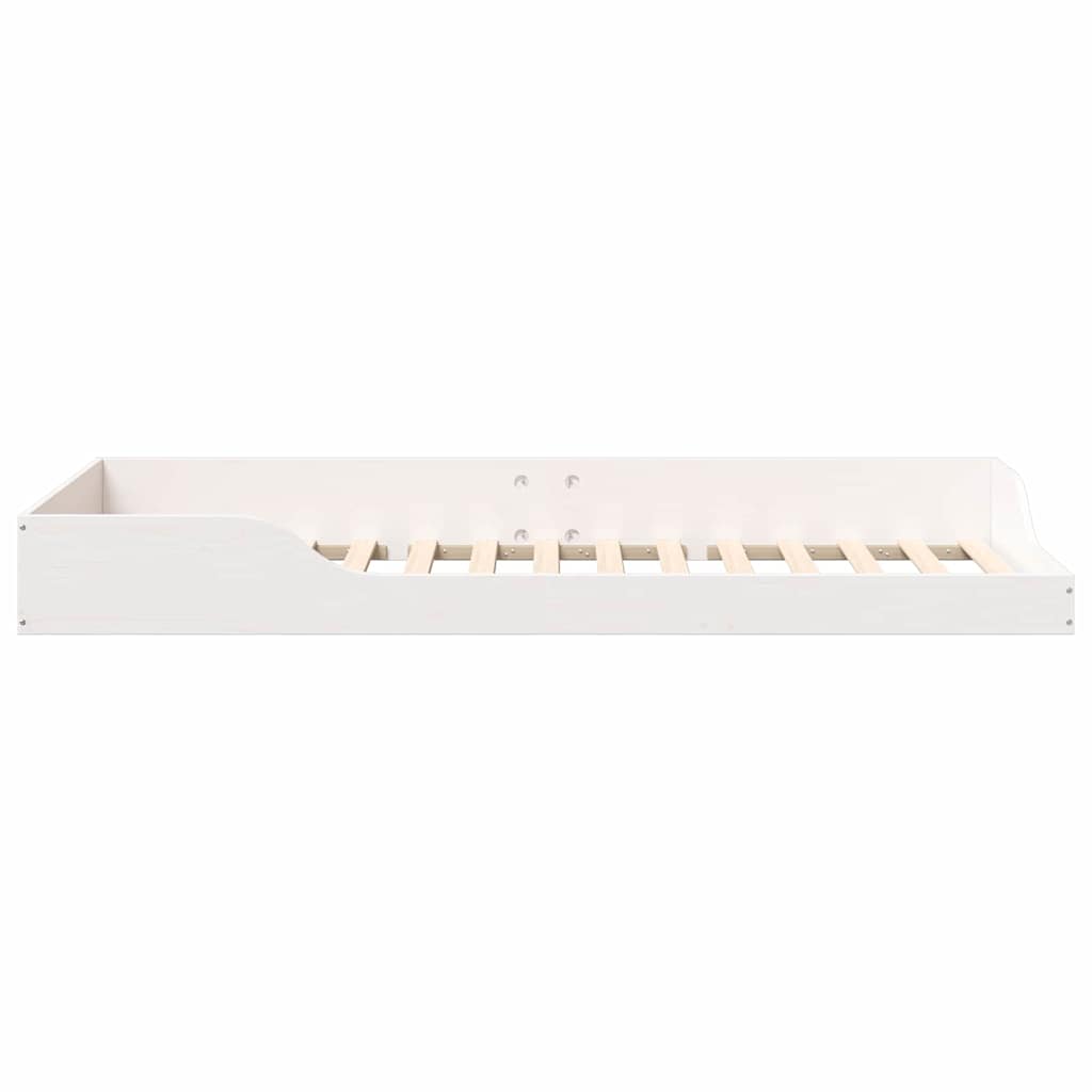 Bodenbettgestell Weiß 80 x 210 cm Massivholz Kiefer